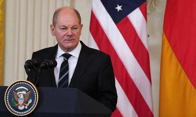 Olaf Scholz beim Besuch im Weißen Haus bei US-Präsident Joe Biden am Montag, den 7. Februar 2020.