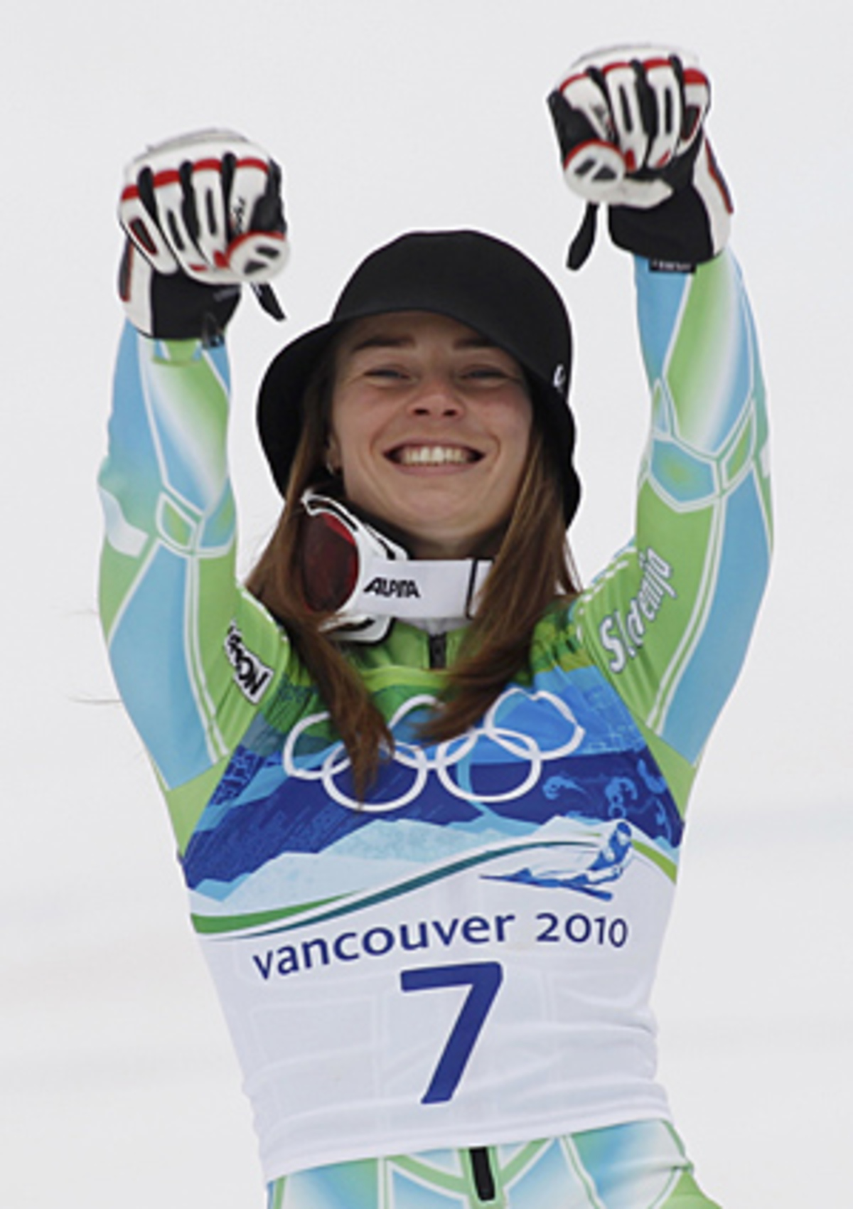 Silber holte nur 4/100 Sekunden Rückstand die Slowenin Tina Maze.