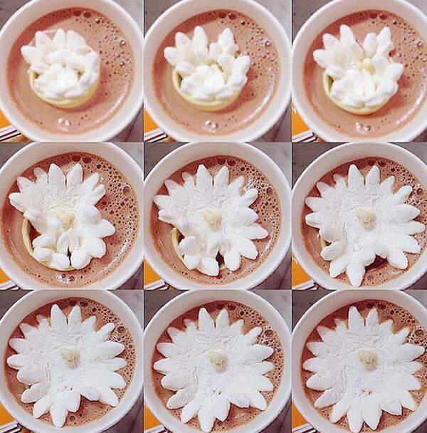 So sieht das Ganze dann im Zeitraffer aus. Die "Blossoming Hot Chocolate" gibt es in den Läden von Dominique Ansel, etwa in London, New York oder Tokio.