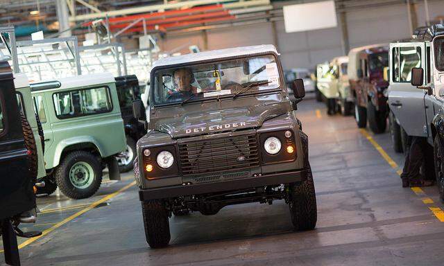 Production Of Land Rover Defenders At Tata Motors Ltd.'s Jaguar Land Rover Vehicle Manufacturing Plant