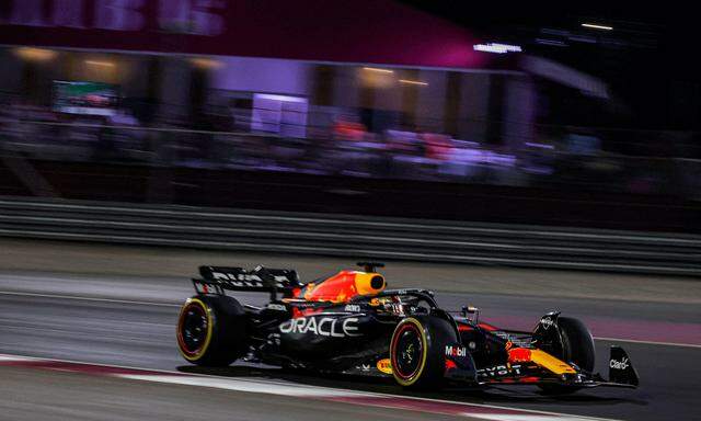 Red Bull Racing's Dutch driver Max Verstappen drives during the Qatari Formula One Grand Prix at Lusail International Circuit on October 8, 2023. (Photo by KARIM JAAFAR / AFP)