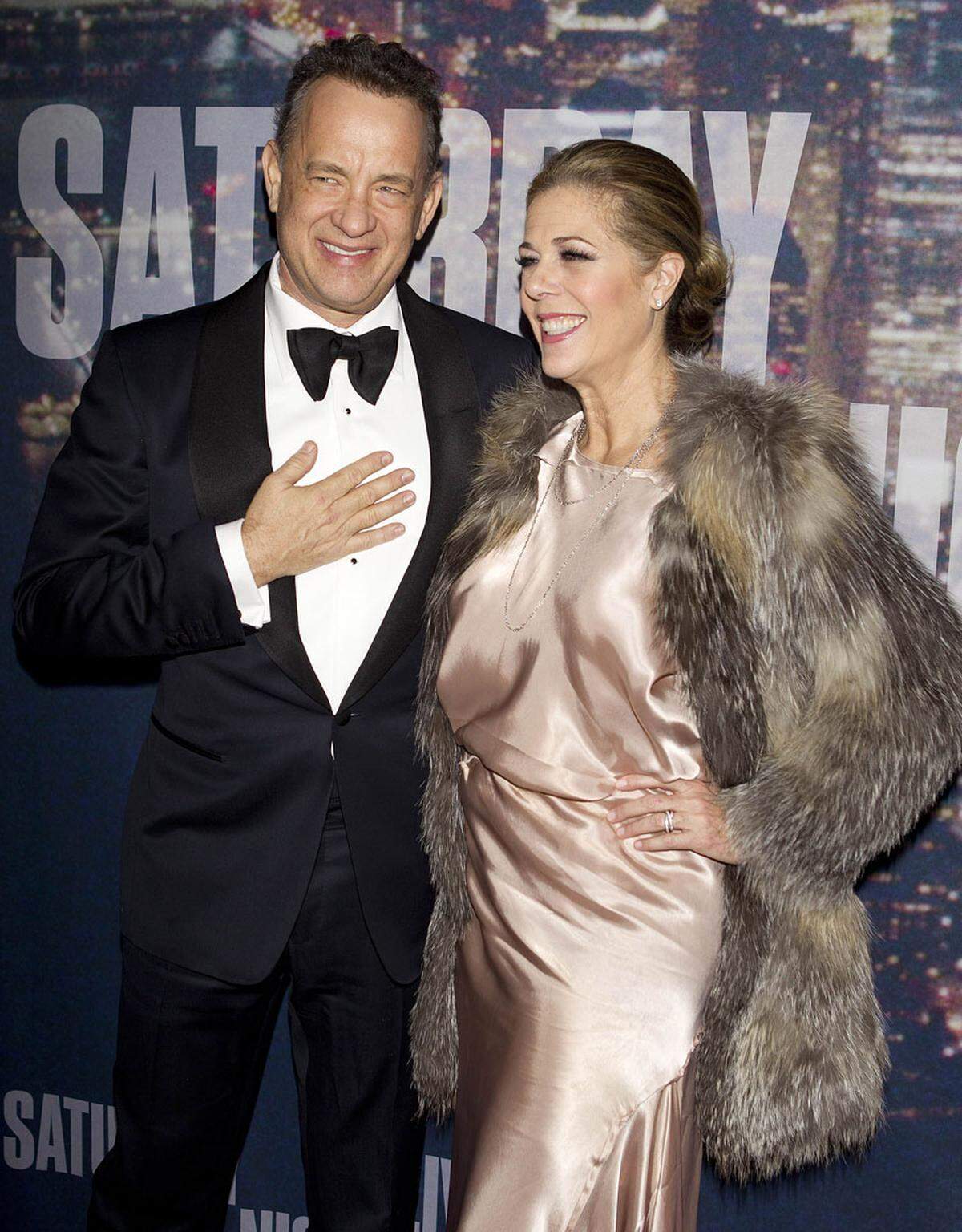 Ein wahrer Promiauflauf herrschte zum40. Jubiläum der legendären Comedy-Sendung "Saturday Night Live".Tom Hanks erschien mit Ehefrau Rita Wilson. 