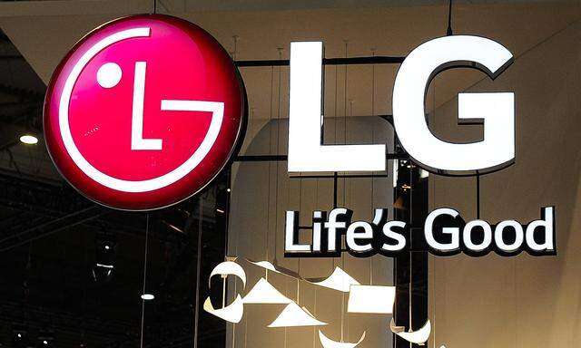 March 1 2018 Barcelona Spain LG logo during the Mobile World Congress day 4 on March 1 2018