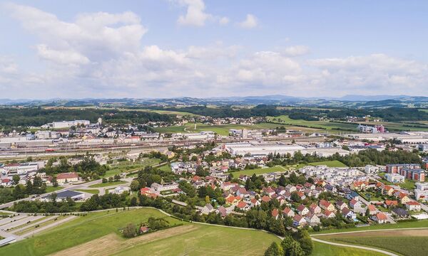 Austria Lower Austria Aerial view of Amstetten PUBLICATIONxINxGERxSUIxAUTxHUNxONLY AIF00584