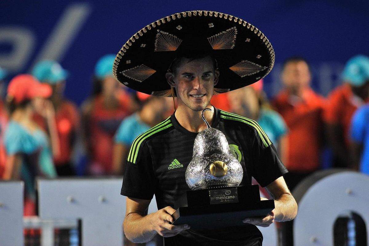 Dominic Thiem feiert im Februar seinen bisher größten Erfolg. In Acapulco ringt der Niederösterreicher in seinem ersten ATP-500-Turnier-Finale den Australier Bernard Tomic nieder.