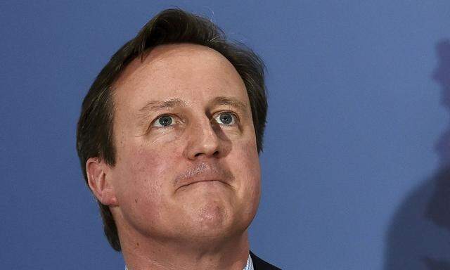 British PM Cameron speaks during a campaign visit in Frinton-on-Sea