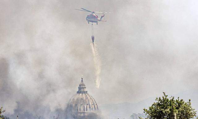 Im Nordosten Roms wütet ein Großbrand.