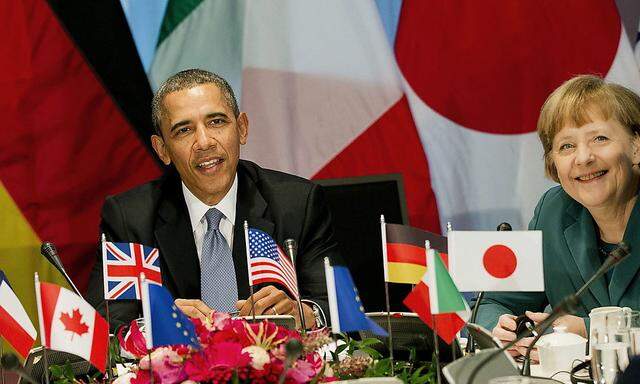 US-Präsident Barack Obama und die deutsche Kanzlerin Angela Merkel beim letzten G7-Gipfel in den Niederlanden.