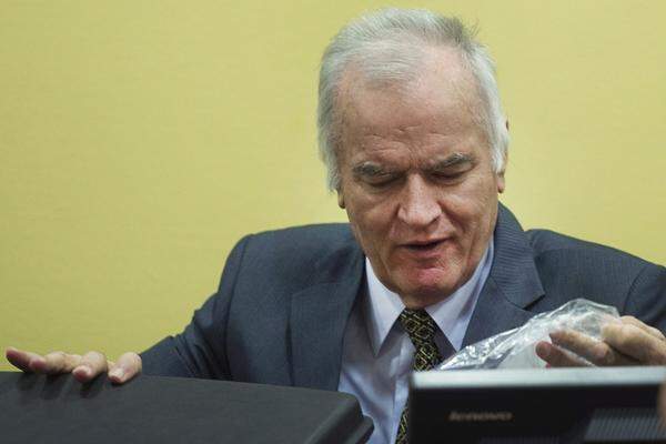 Ratko Mladić muss sich vor dem UNO-Tribunal für Kriegsverbrechen im früheren Jugoslawien verantworten. Ihm werden Genozid und andere Kriegsverbrechen in Bosnien-Herzegowina vorgeworfen.