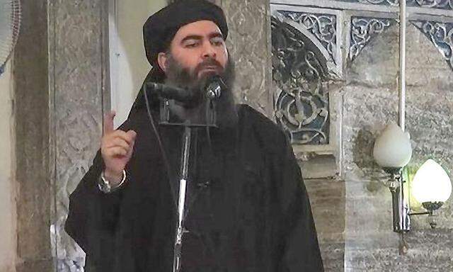 Archivbild des selbsternannten Kalifen und schon mehrmals totgeglaubten IS-Chefs Abu Bakr al-Baghdadi.