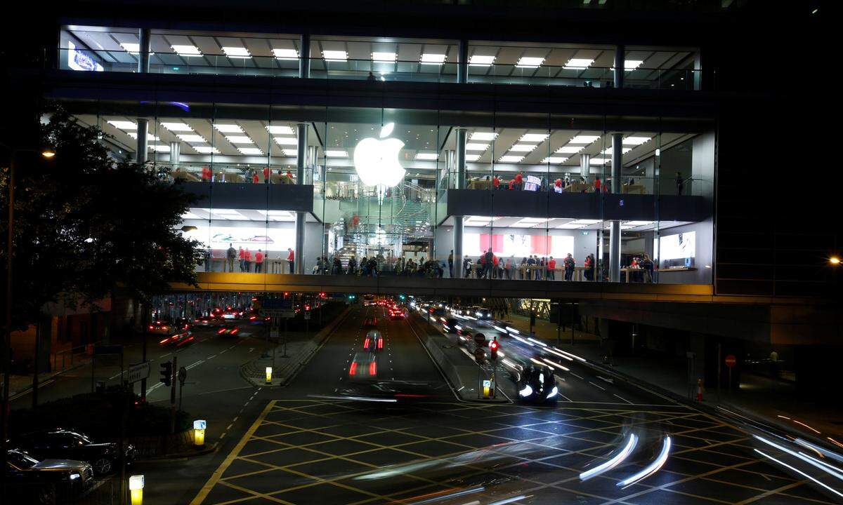 Im Finanzviertel von Hongkong steht einer der drei Apple Stores der Metropole.