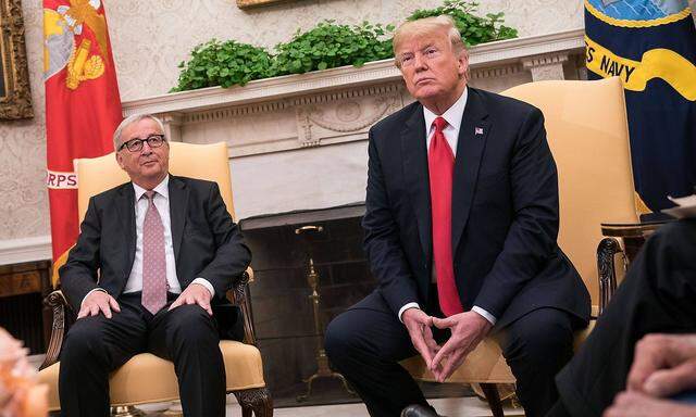 U S President Donald Trump meets with President of the European Commission Jean Claude Juncker in