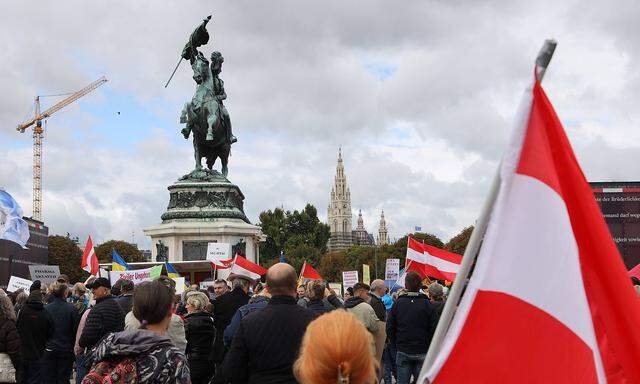 DEMO - Gegen Corona Diktatur Wien, 26. 09. 2020 Bundesweite Grossdemonstration gegen die Corona Diktatur , ca 200 Gegne