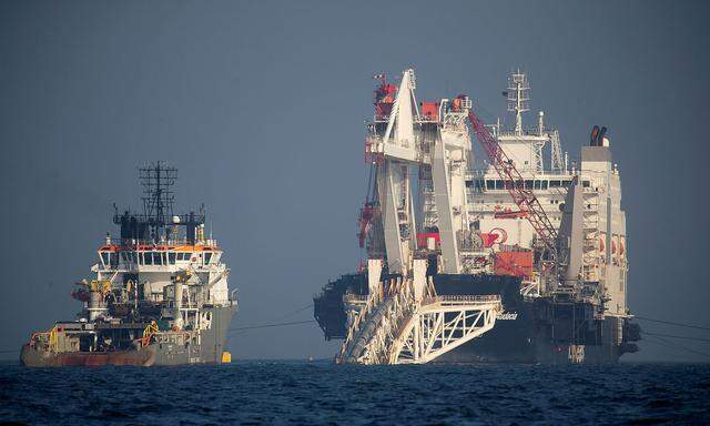 FILE PHOTO: The Nord Stream 2 pipe laying vessel Audacia is pictured off Ruegen island