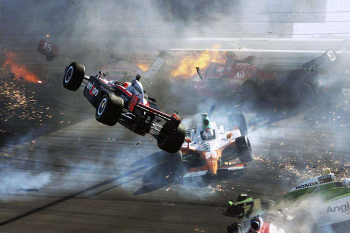 Ein Unfall im Las Vegas Motor Speedway.