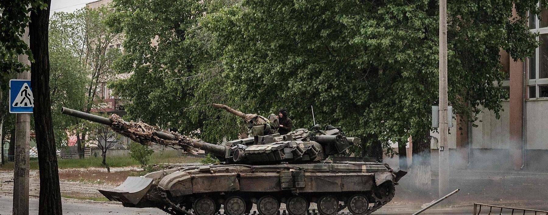 Ein ukrainischer Panzer vergangene Woche in Sjewjerodonezk.