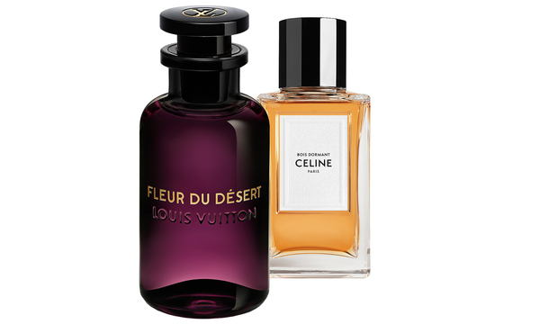  „Bois dormant“ von Celine Haute Parfumerie (100 ml um 210   Euro) und „Fleur du désert“ von Louis Vuitton (100 ml um 320 Euro).