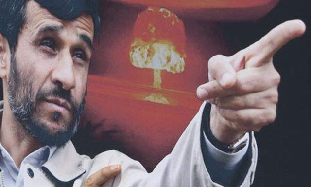 Plakat mit Ahmadinejad