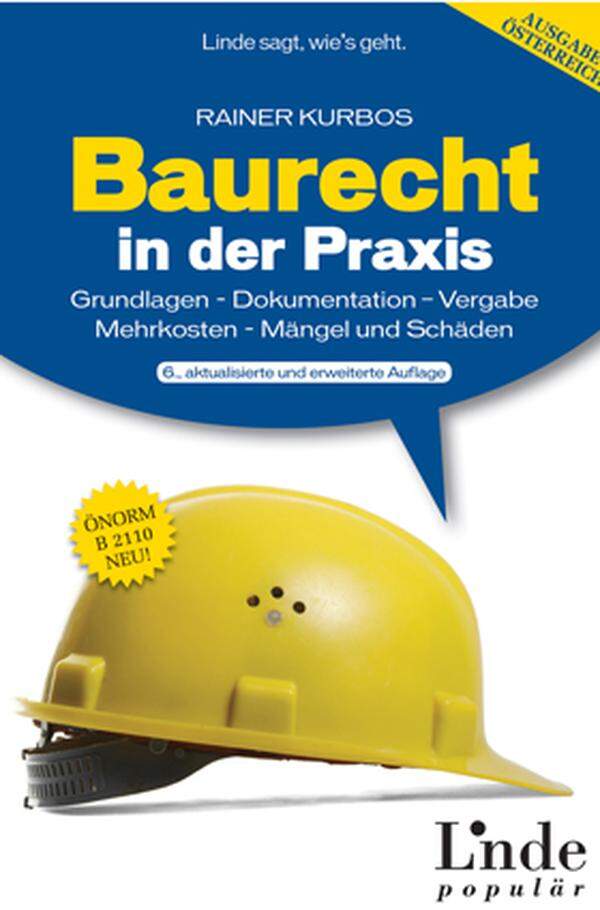 Ebenfalls mit dem Thema Bau & Recht beschäftigt sich Rainer Kurbos in seinem Buch "Baurecht in der Praxis", das kürzlich in aktualisierter Auflage erschienen ist. Kurbos hat zu diesem Thema Grundlagen zusammengefasst: etwa die Prüf- und Warnpflicht, Gewährleistung und Schadenersatz bei Baumängeln sowie die Dokumentationsverpflichtung und typische Bauvertragsklauseln. Baurecht in der Praxis von Rainer Kurbos, Linde Verlag 2010, 39,90 Euro. www.lindeverlag.at