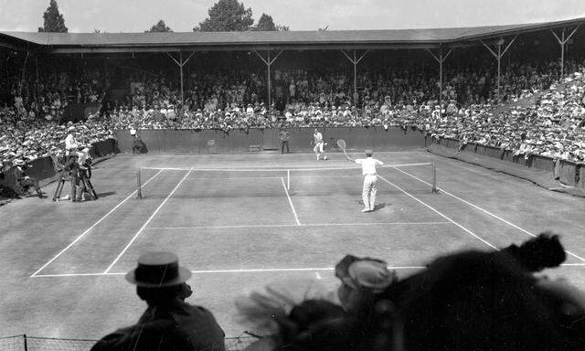 Der berühmte Center Court von Wimbledon, Aufnahme von 1900