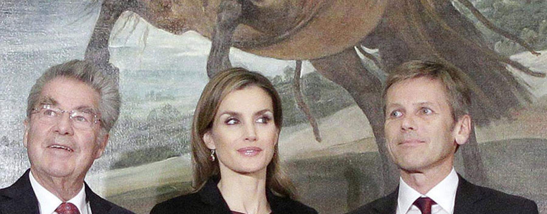 Spain´s Queen Letizia delivers her speech during the opening ceremony of the ´Velazquez´ exhibition in Vienna
