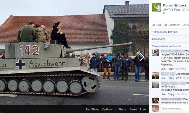 Ein Asylabwehr-Panzer im Karneval in Bayern wird zur Causa der Staatsanwaltschaft.