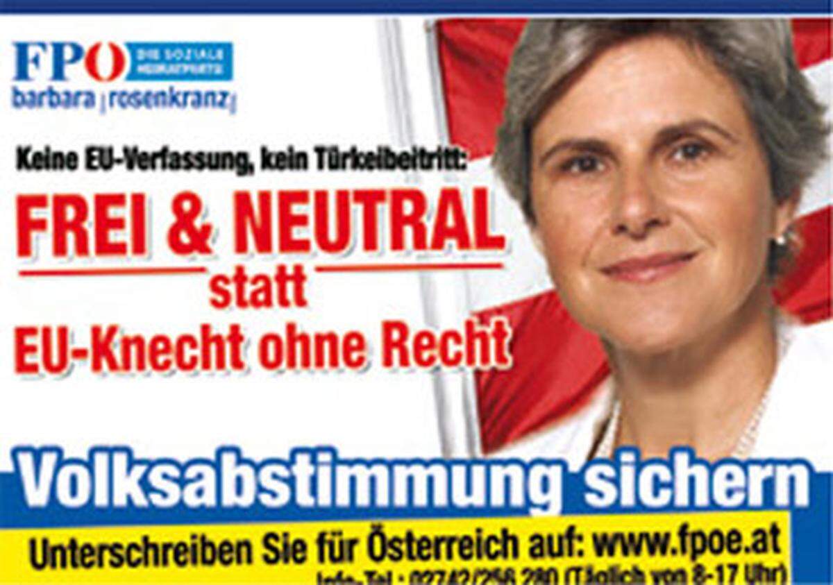 Die FPÖ versucht es wieder mit dem "Schreckgespenst" Europäische Union und will die Neutralität verteidigen.