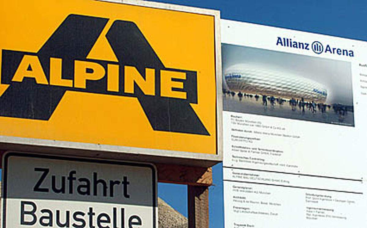 Mit Bewährungs- und Geldstrafen endete im Februar 2006 der Korruptionsprozess gegen Manager des österreichischen Alpine-Baukonzerns rund um den Bau der Münchener Allianz-Fußballarena.