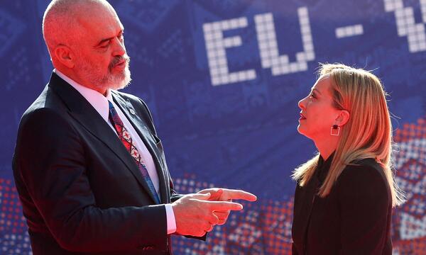 Archivbild vom Westbalkangipfel von Edi Rama und Giorgia Meloni.