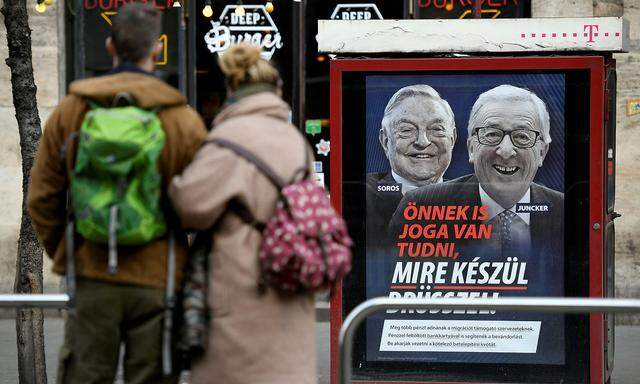 FILE PHOTO: Government poster is seen in Budapest