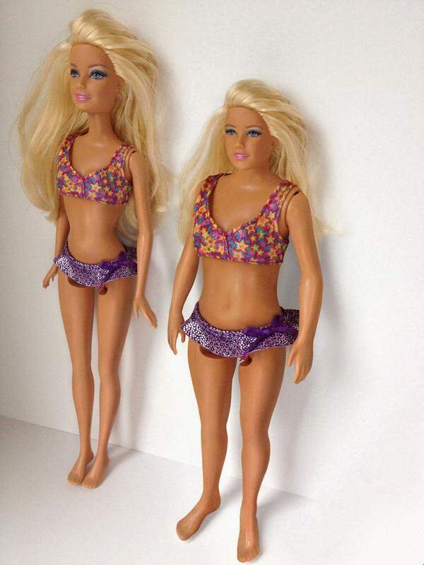 "Wenn es auch nur eine kleine Möglichkeit gibt, dass Barbie in seiner jetzigen Form Mädchen negativ beeinflusst und wenn Barbie als normal proportionierte amerikanische Frau gut aussieht, was hält Mattel dann davon ab diese zu produzieren?"