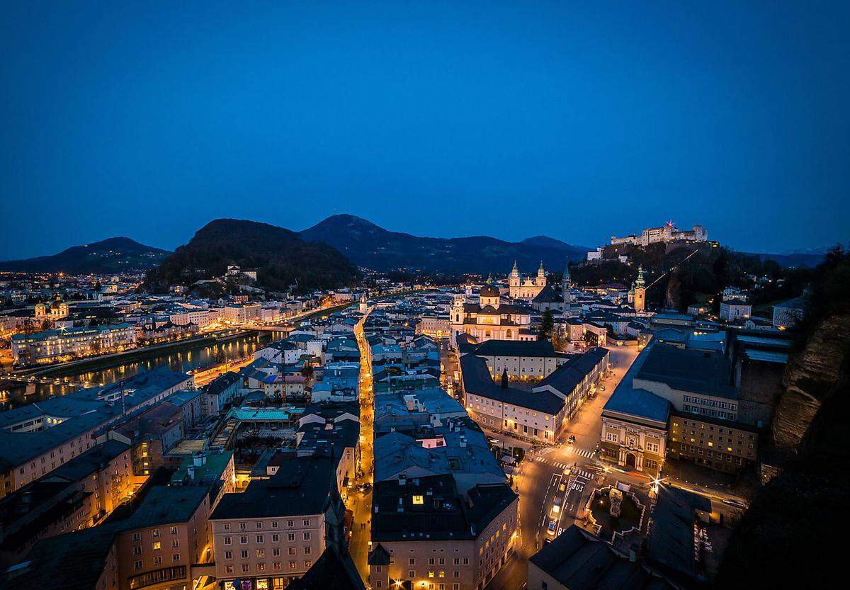 Platz 5 der beliebtesten österreichischen Reiseziele ist die Stadt Salzburg.