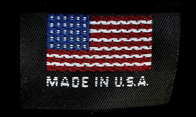 A 'Made in USA' tag is seen inside a Domke photographer's bag in Zurich