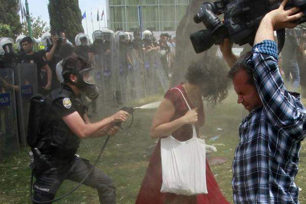 Der brutale Polizeieinsatz heizte die Proteste zusätzlich an. Eine mit Tränengas attackierte Frau im roten Kleid wurde zur Ikone des Widerstands.