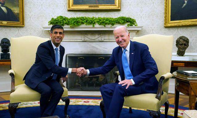 Transatlanische Partner im Weißen Haus: Rishi Sunak und Joe Biden.