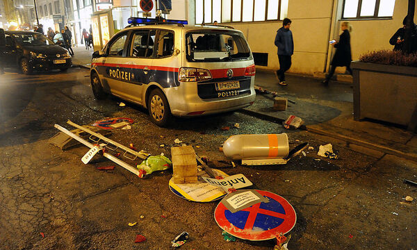Archivbild: Sachbeschädigungen nach der Demonstration gegen den Akademikerball im Jänner