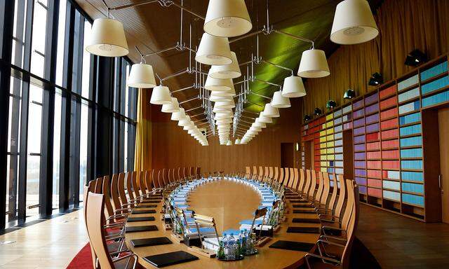 The judges meeting room is seen at the European Court of Justice in Luxembourg