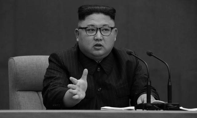 FILE PHOTO: KCNA picture of North Korean leader Kim Jong Un speaking during the Second Plenum of the 7th Central Committee of the Workers´ Party of Korea