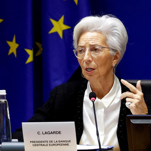 FILE PHOTO: European Central Bank President Christine Lagarde in Brussels, Belgium