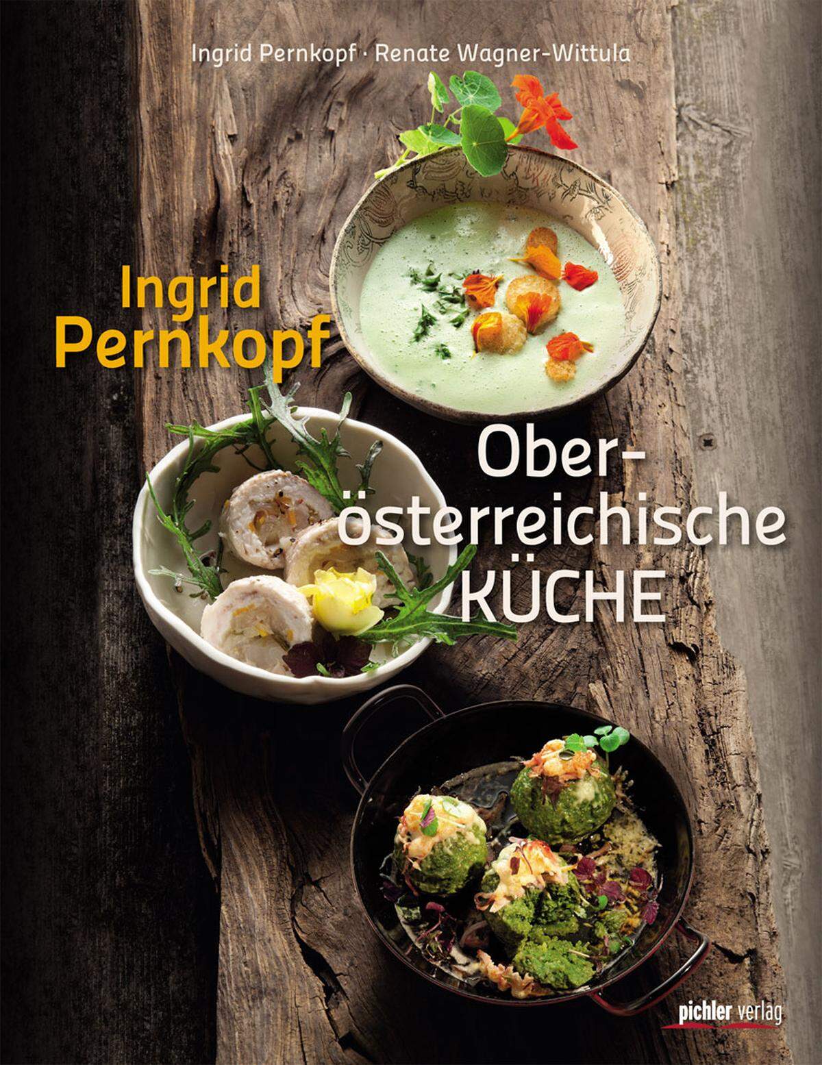 Ingrid Pernkopf, eine Spezialistin für österreichische Küche, hat gemeinsam mit Renate Wagner-Wittula ihr jüngstes Buch dem Bundesland Oberösterreich gewidmet. Neben teils schon vergessenen Klassikern wie Oarfischsupp'n, Katzengschroa, Krauthappel oder Stangerlfisch kommt auch das oberösterreichische Nationalgericht Knödel in all seinen Varianten nicht zu kurz. Ein Auszug der Rezepte: Erdäpfelbrot mit Blunzen, Obatzer, Waldzeller Rahmschöberl, Traunviertler Fischrouladen, Hausrucker Mostbratl, Fasanbrust im Speckmantel oder Schratt-Gugelhupf. "Oberösterreichische Küche" von Ingrid Pernkopf, Renate Wagner-Wittula, Pichler Verlag, 272 Seiten, 34,90 Euro