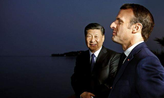 Unter Palmen an der Cˆote D’Azur: Emmanuel Macron empfing Chinas Präsident Xi Jinping erst in Nizza, dann in Paris.