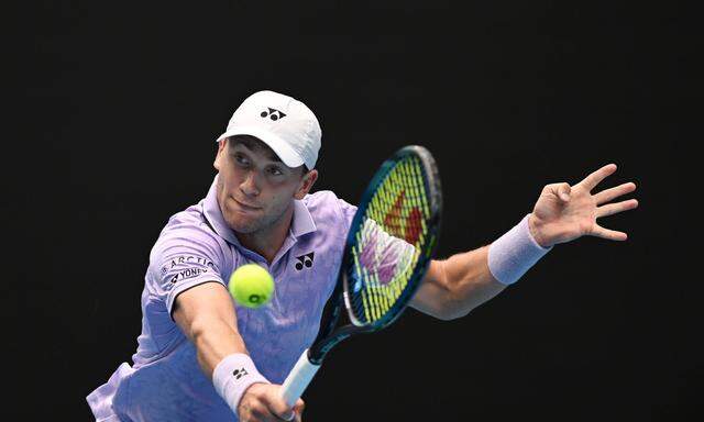 TENNIS AUSTRALIAN OPEN, Casper Ruud of Norway in action against Jenson Brooksby of the USA during the 2023 Australian Op
