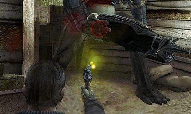 In this computer screen image released by Sony, a scene from the alien shooter Resistance: Retributi