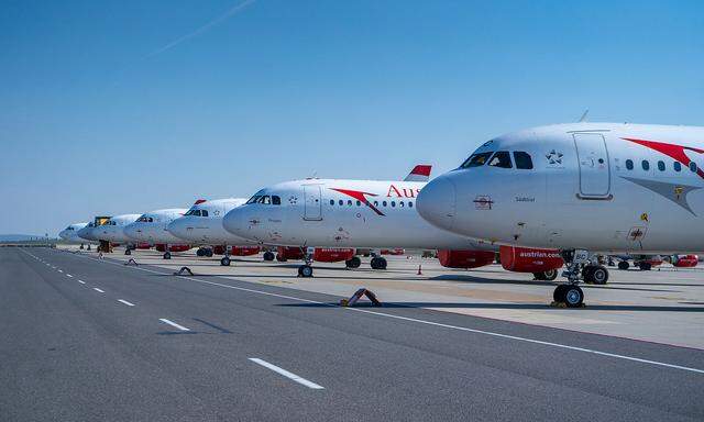 Die Flieger der AUA bleiben bis Mai auf dem Boden und werden danach wohl nur teilweise benötigt werden.