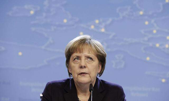 141219 BRUSSELS Dec 19 2014 German Chancellor Angela Merkel attends a press conference af
