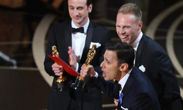 Beide Musik-Oscars gingen an "La La Land". Sowohl jener für die beste Filmmusik, als auch jener für den besten Song "City of Stars" von Justin Hurwitz, Benj Pasek und Justin Paul (im Bild).