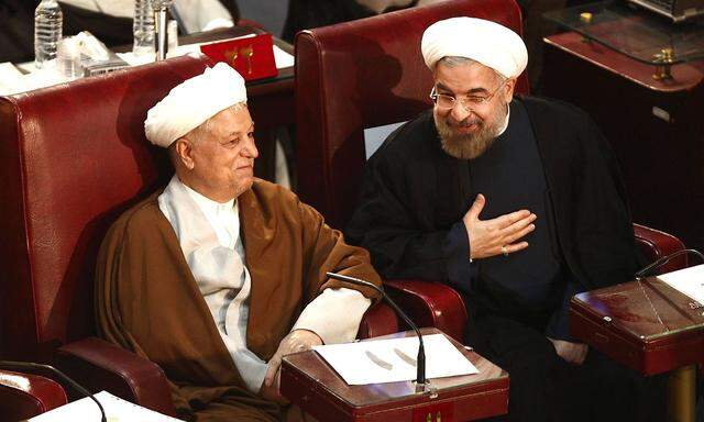 Akbar Hashemi Rafsanjani (links im Bild) war von 1989 bis 1997 Präsident. (Archivbild)