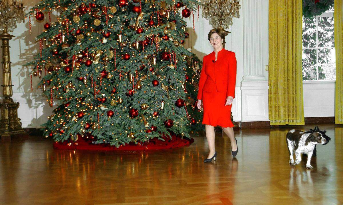  First Lady Laura Bush variierte die Dekorationen, darunter das Thema "All Creatures Grand and Small" aus dem Jahr 2002, in dem ihre Liebe zu Tieren hervorgehoben wurde, sowie das patriotische Thema 2008, das von Briefen der Amerikaner nach dem 11. September inspiriert wurde.