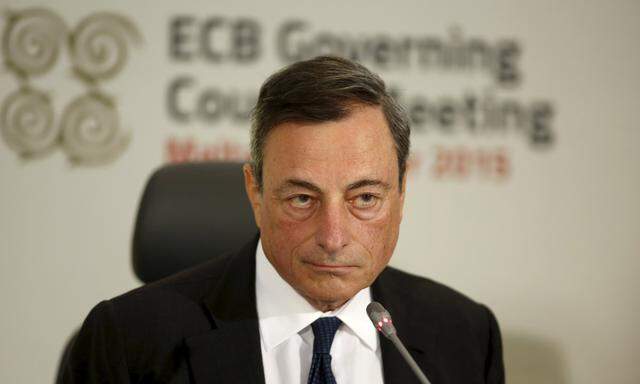European Central Bank (ECB) president Mario Draghi addresses a news conference after a meeting of the ECB Governing Council in St Julian´s, outside Valletta