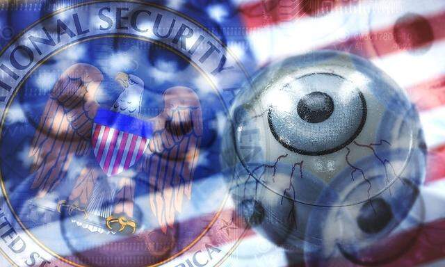 Auge auf USA Fahne mit NSA Symbol US Spionageprogramme